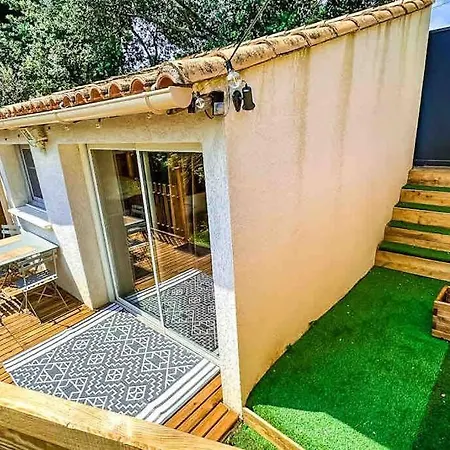 Maisonnette Jacuzzi & Piscine Sussargues Exterior foto